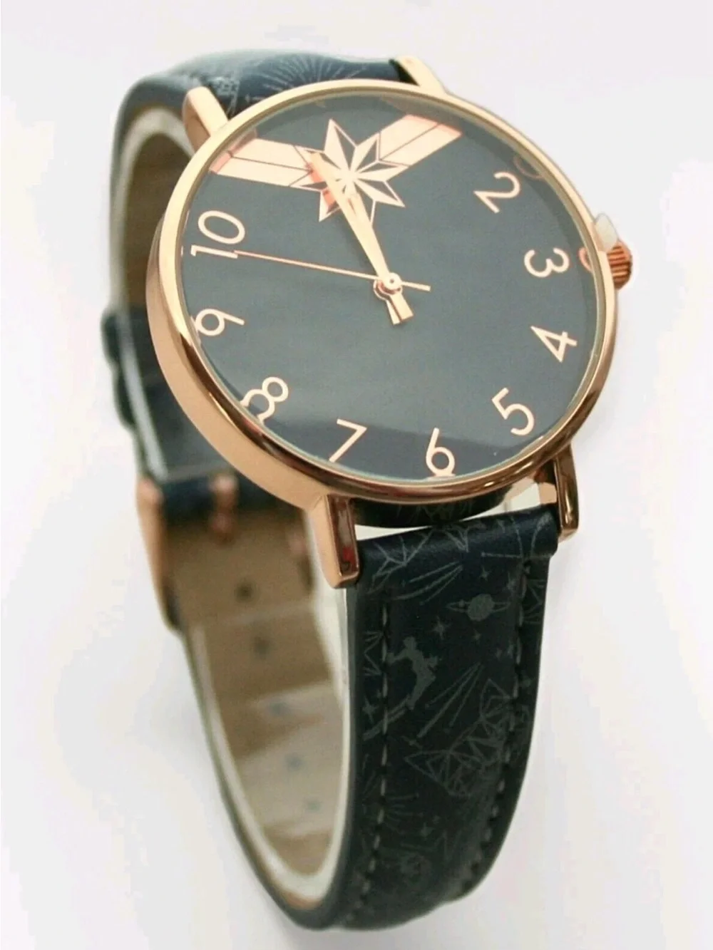 Comics Captain Marvel Watch Women's Dress Unisex Rose Gold Color